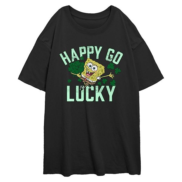 Juniors' Nickelodeon SpongeBob SquarePants Happy Go Lucky Oversized Graphic Tee Nickelodeon