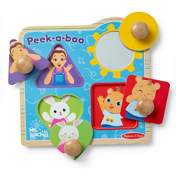 Melissa & Doug Ms. Rachel™ Wooden Peek-a-Boo Jumbo Peg Puzzle Melissa & Doug