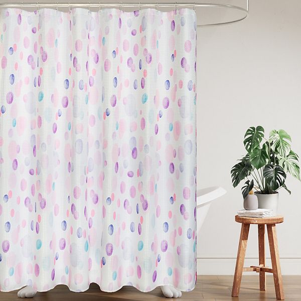 Awesome Home Purple Painter Dots Textured Shower Curtain Awesome Home