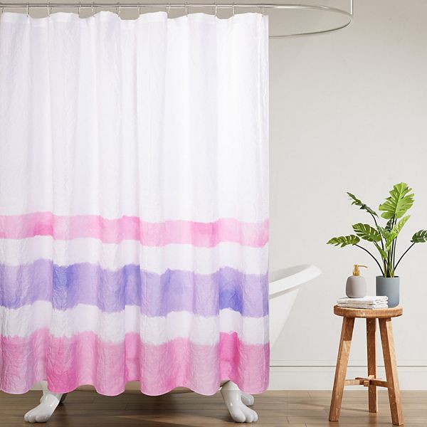 Awesome Home Pink Purple Crinkle Striped Shower Curtain Awesome Home