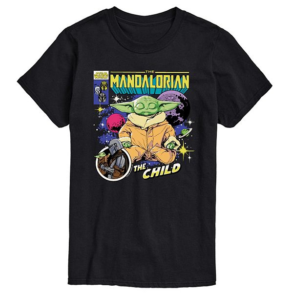 Big & Tall Star Wars The Mandalorian Grogu Comic Cover Graphic Tee Star Wars