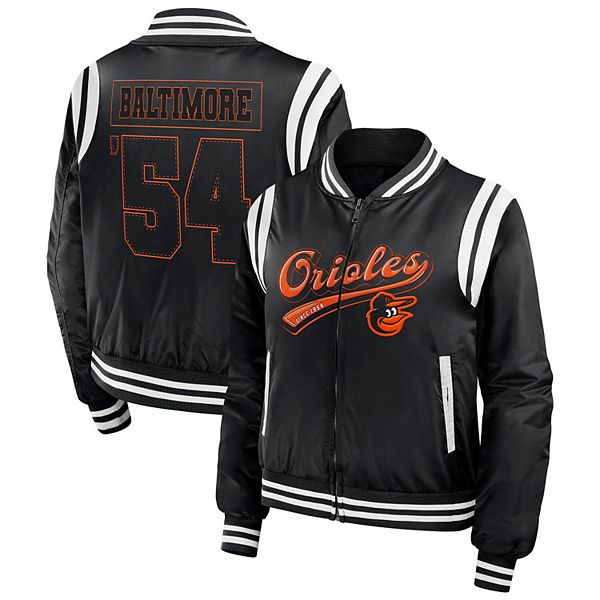 Women's WEAR by Erin Andrews Black Baltimore Orioles Football Bomber Jacket WEAR by Erin Andrews