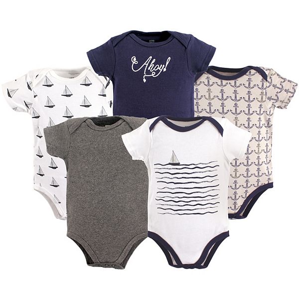 Infant Boy Cotton Bodysuits 5pk Hudson Baby