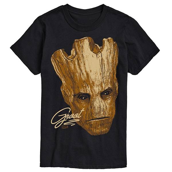 Men's Marvel Guardians Of The Galaxy Groot Head Portrait Oversized Graphic Tee Marvel