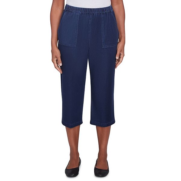 Women's Alfred Dunner Free Spirit Knit Denim Capri Pants Alfred Dunner