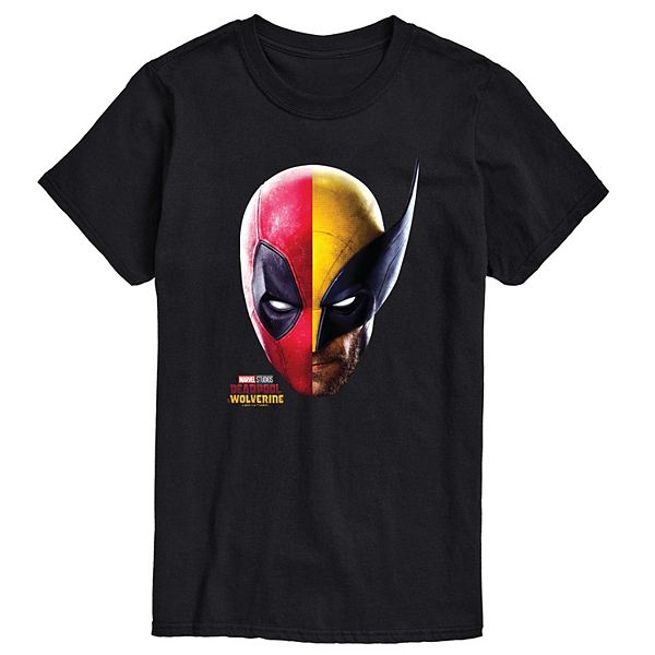 Men's Marvel Deadpool & Wolverine Head Portrait Graphic Tee Marvel