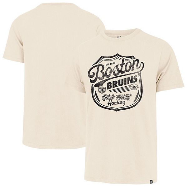 Men's '47  Cream Boston Bruins Poke Check Franklin T-Shirt 47 Brand