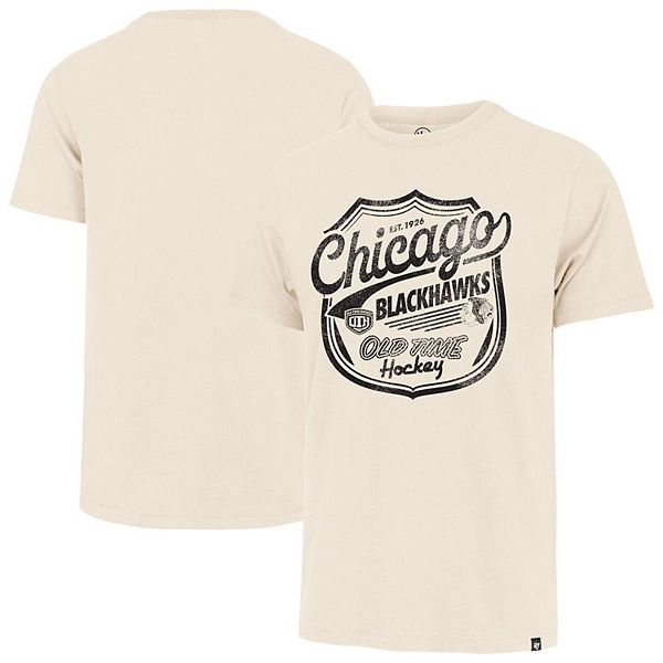 Men's '47  Cream Chicago Blackhawks Poke Check Franklin T-Shirt 47 Brand