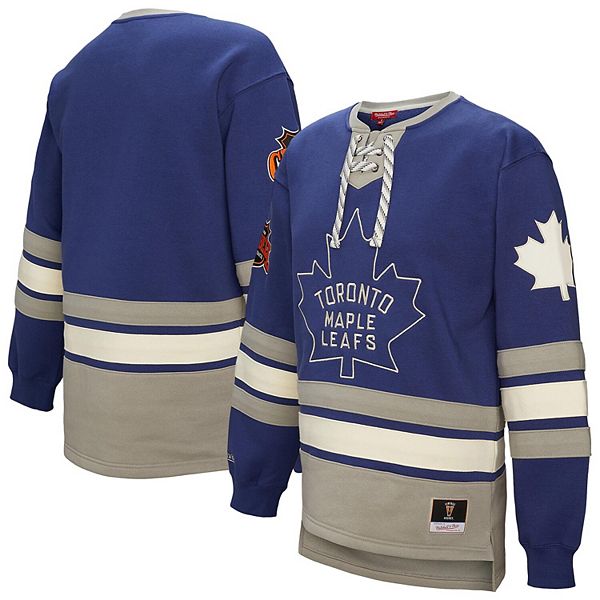 Women's Mitchell & Ness Blue Toronto Maple Leafs Heritage Lace-Up Pullover Sweatshirt Mitchell & Ness