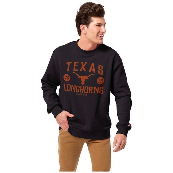 Men's League Collegiate Wear Black Texas Longhorns Bendy Arch Essential Pullover Sweatshirt League Collegiate Wear