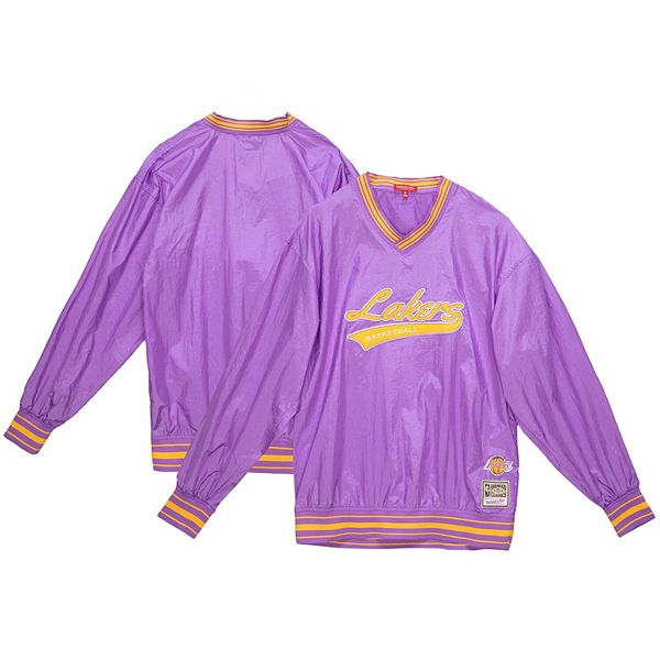 Women's Mitchell & Ness  Purple Los Angeles Lakers Hardwood Classics V-Neck Pullover Sweatshirt Mitchell & Ness