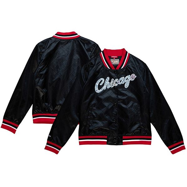 Women's Mitchell & Ness  Black Chicago Bulls Hardwood Classics 75th Anniversary Full-Snap Jacket Mitchell & Ness