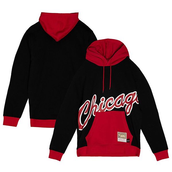 Men's Mitchell & Ness  Black Chicago Bulls Hardwood Classics Big Face 5.0 Pullover Hoodie Mitchell & Ness