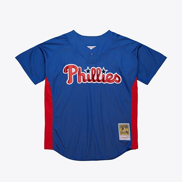 Men's Mitchell & Ness Roy Halladay Royal Philadelphia Phillies 2010 Authentic Batting Practice Pullover Jersey Mitchell & Ness