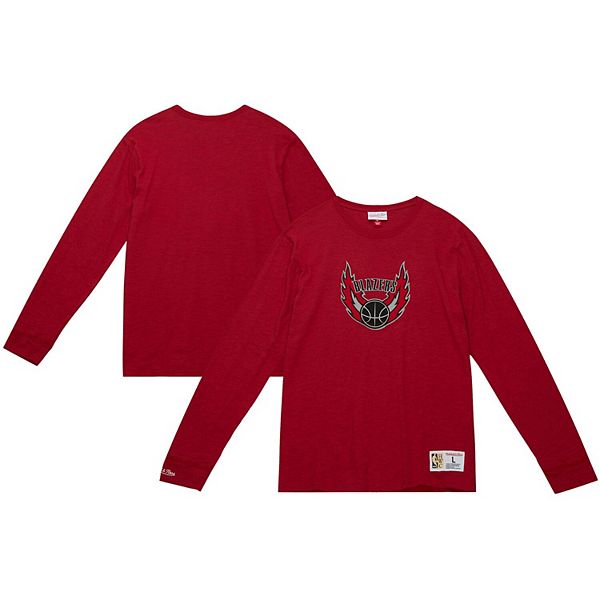 Men's Mitchell & Ness  Red Portland Trail Blazers Legendary Slub Long Sleeve T-Shirt Mitchell & Ness