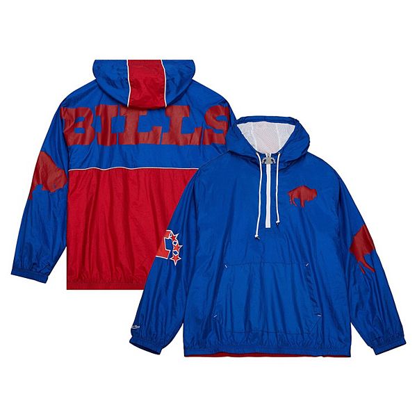 Men's Mitchell & Ness  Royal Buffalo Bills Team OG Anorak Half-Zip Windbreaker Mitchell & Ness