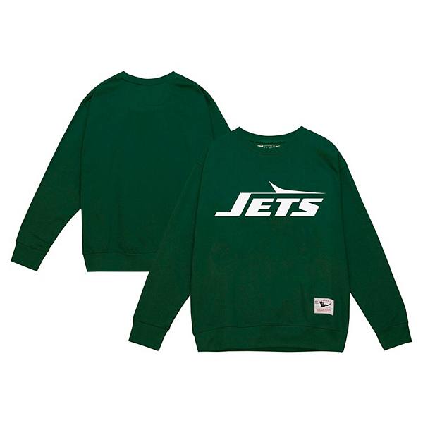 Men's Mitchell & Ness Dark Green New York Jets Basic Fleece Pullover Sweatshirt Mitchell & Ness