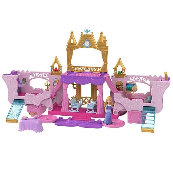 Disney's Sleeping Beauty Aurora Carriage to Castle Transforming Playset Mattel