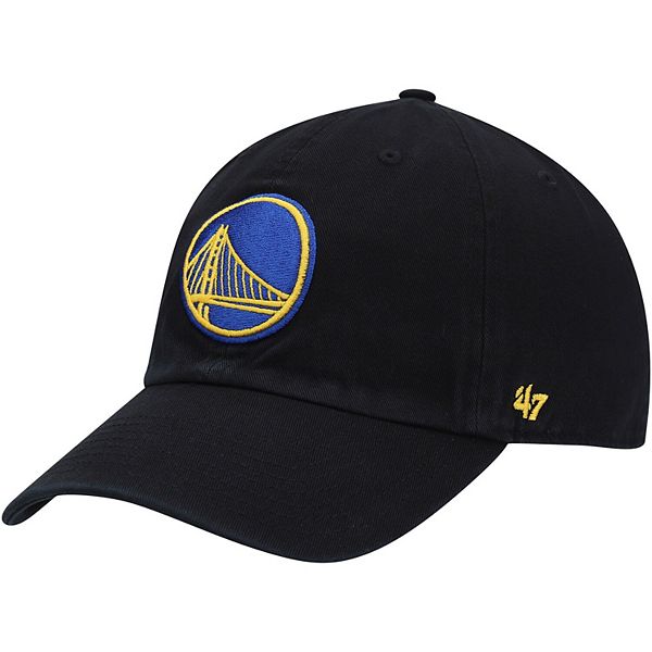 Men's '47 Black Golden State Warriors Team Clean Up Adjustable Hat Unbranded