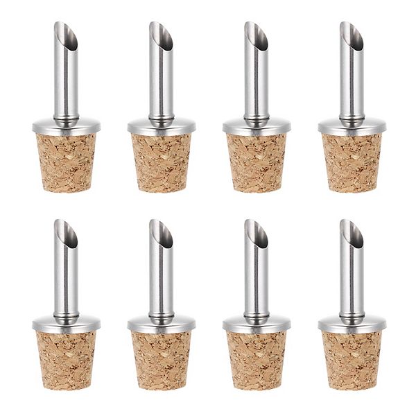 8Pcs Stainless Steel Bottle Pourers, Olive Oil Cork Dispenser Pourers, Wine Bottle Stoppers Unique Bargains