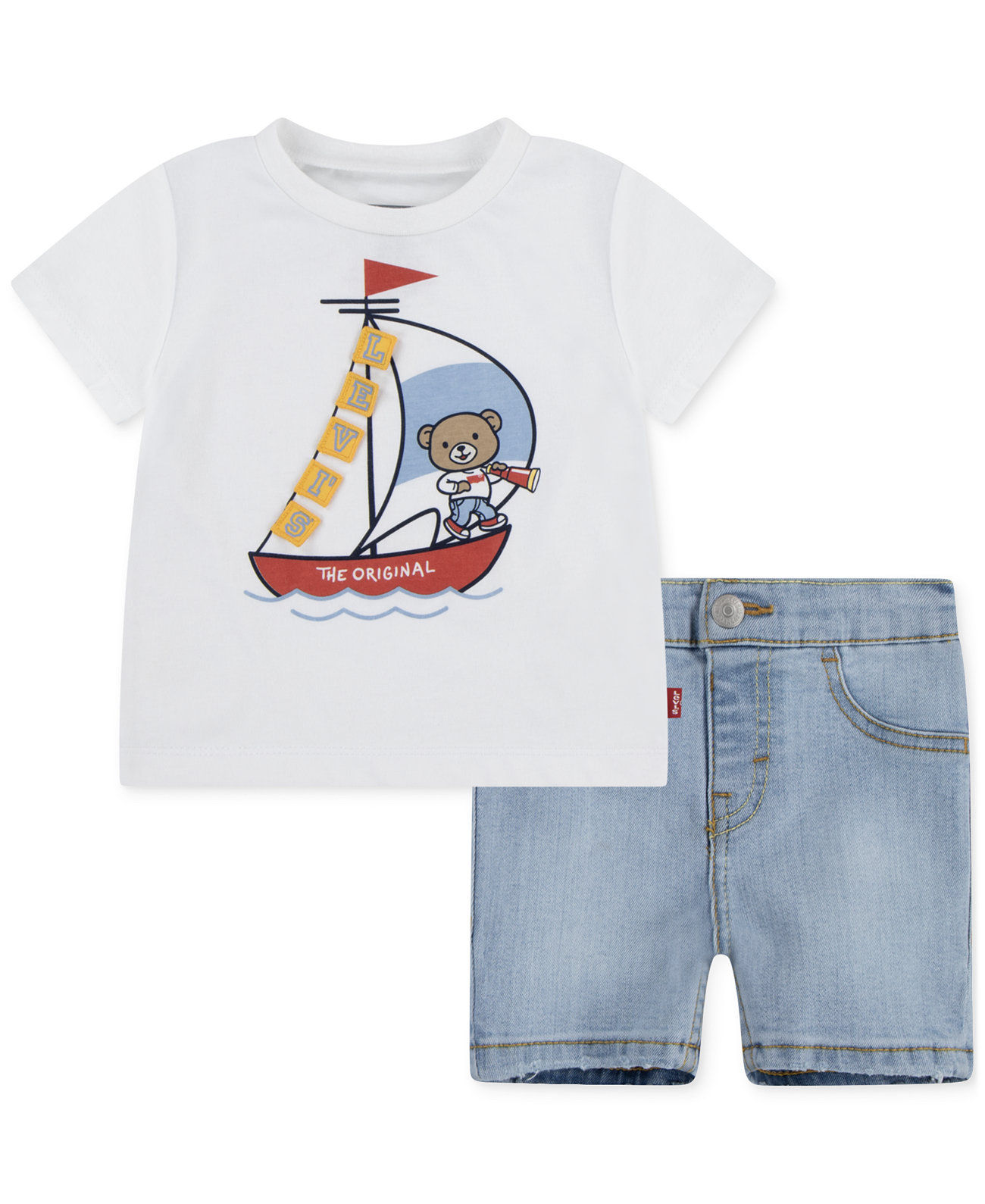 Levi’s® Baby 2-Pc. Sailing T-Shirt & Denim Shorts Set Levi's®