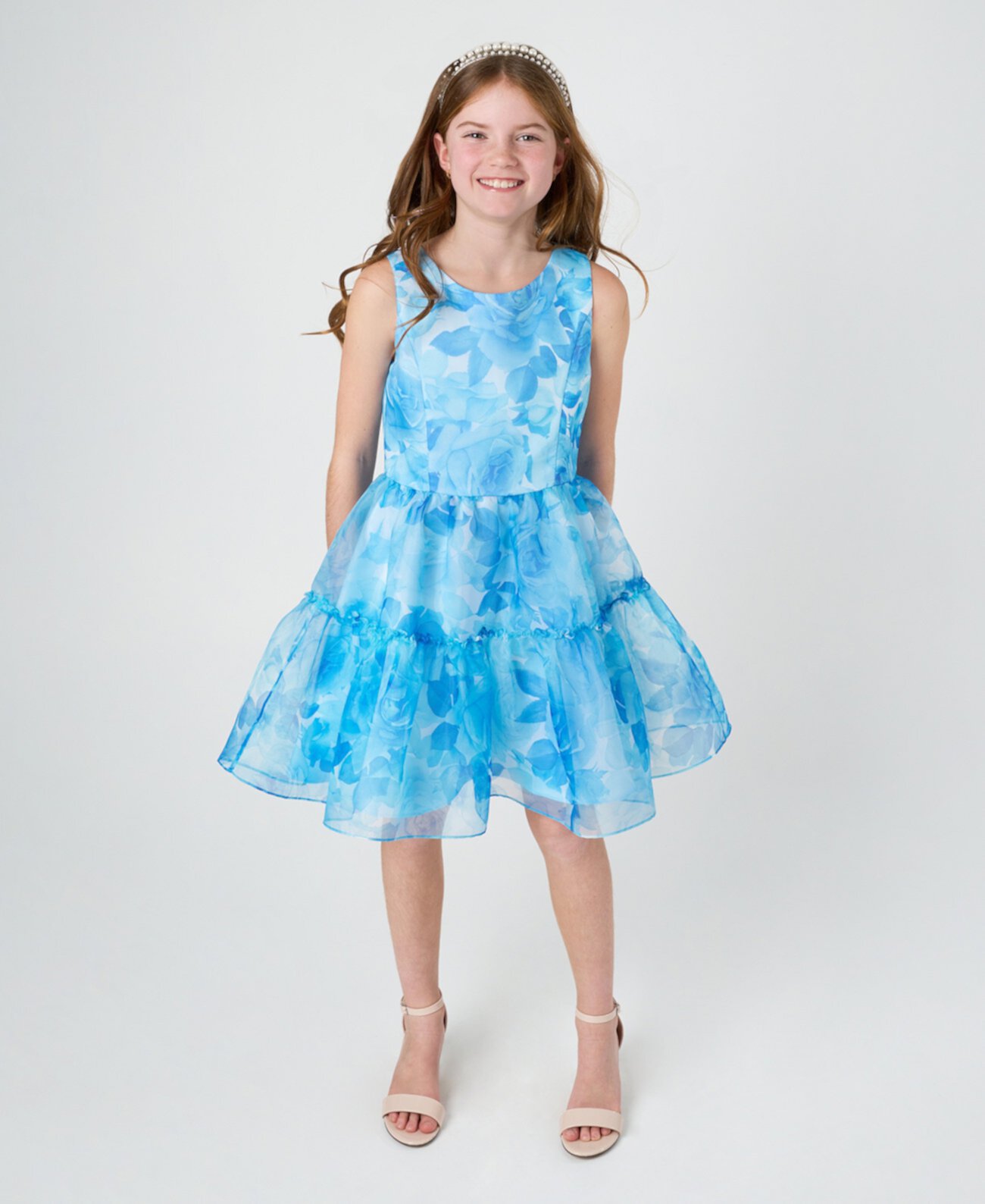 Big Girls Floral Organza Social Dress Rare Editions