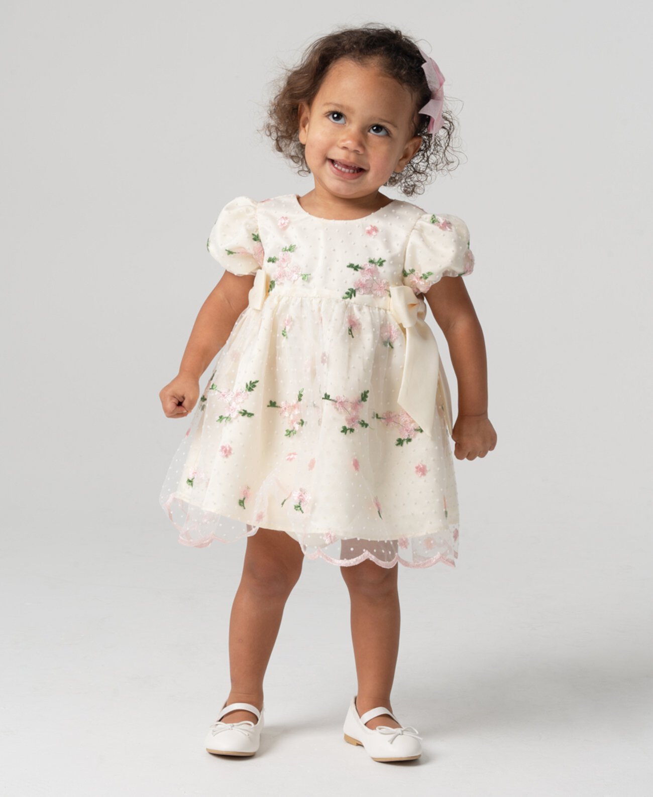 Baby Girl Embroidered Mesh Social Dress Rare Editions