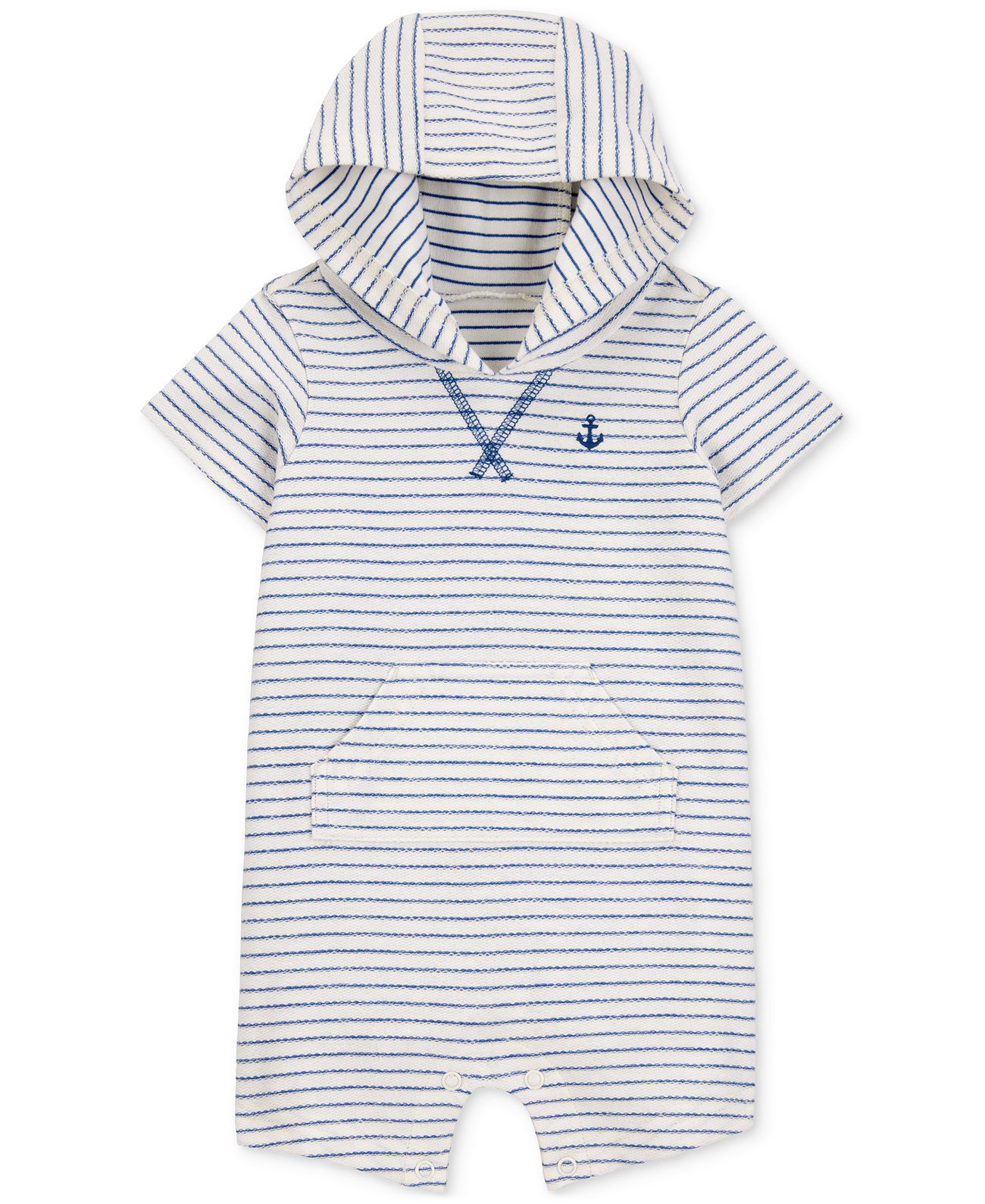 Baby Boys Striped Hooded Cotton Romper Carter's