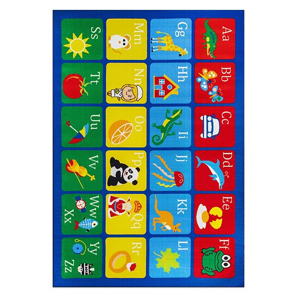 World Rug Gallery Isla Kids Alphabet Educational Learning Non Slip Area Rug World Rug Gallery