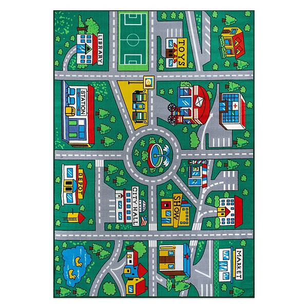 World Rug Gallery Isla Kids Playmat Road Traffic Educational Non Slip Area Rug World Rug Gallery