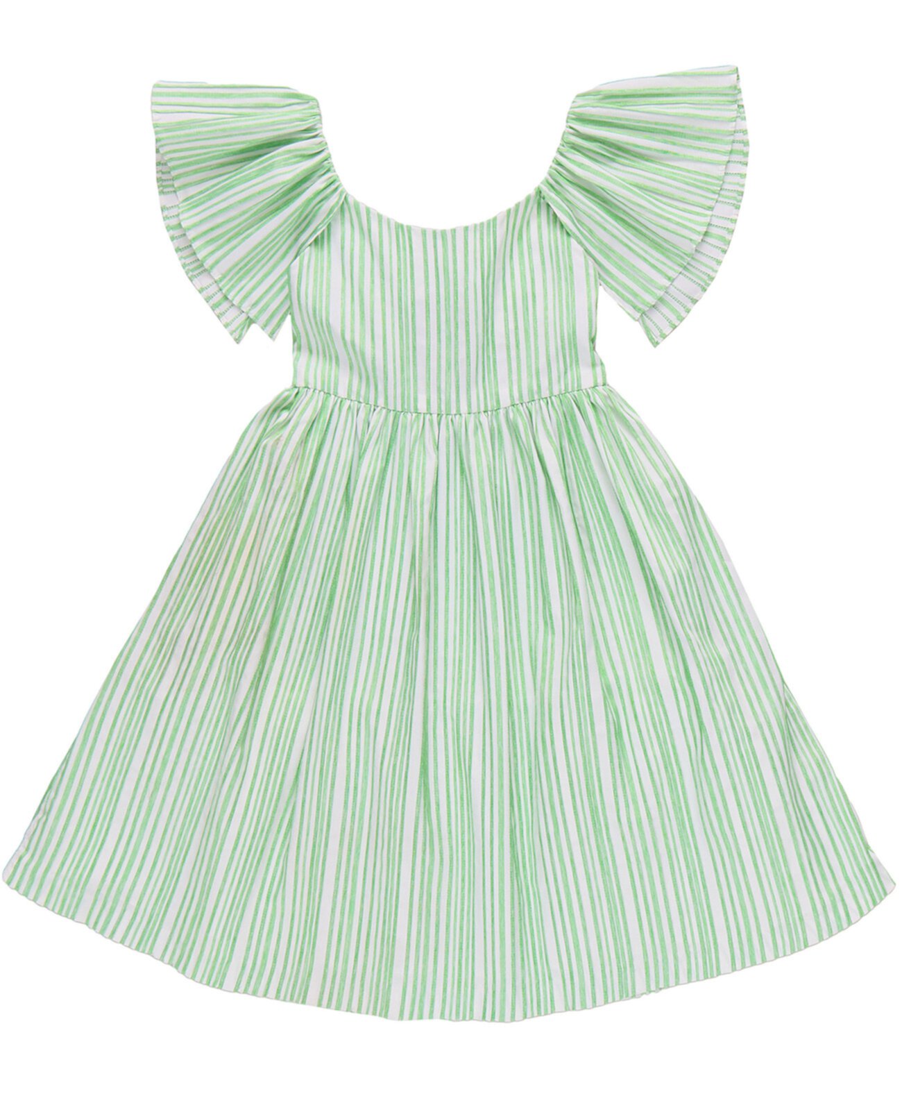 Toddler and Little Girls Tie Back Striped Dress Bonnie Jean