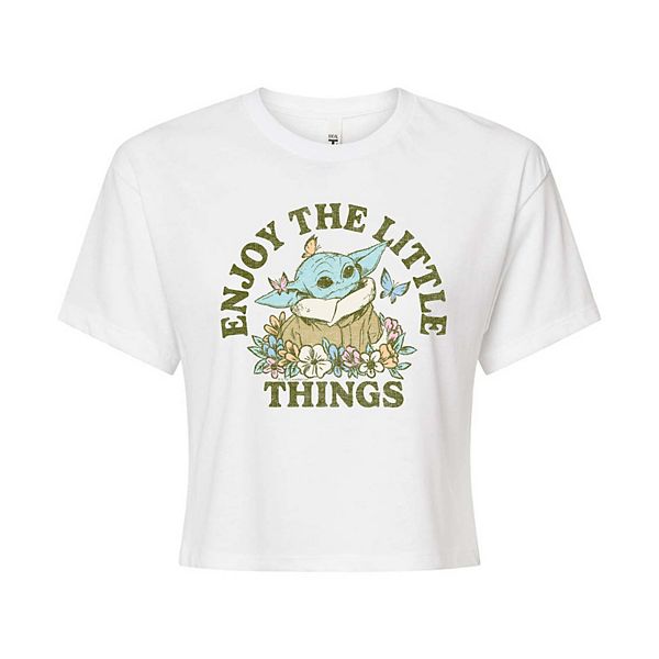 Juniors' The Mandalorian Grogu The Little Things Cropped Tee Star Wars