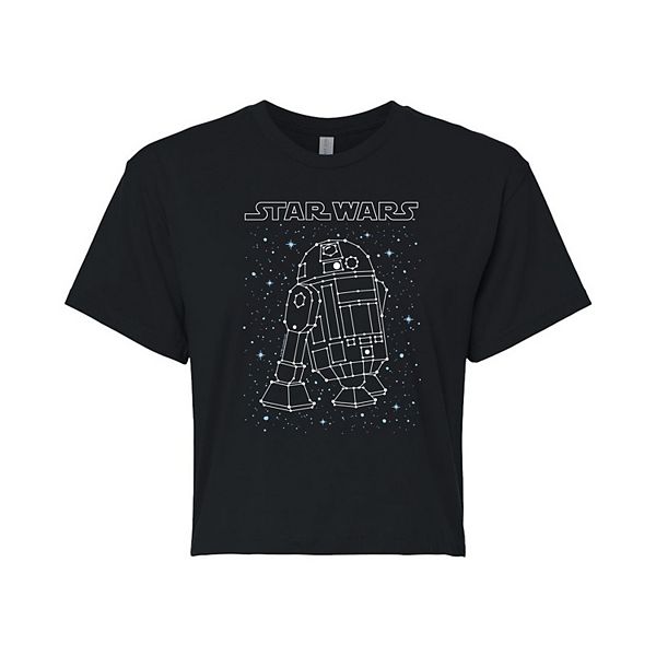 Juniors' Star Wars R2D2 Constellation Cropped Tee Star Wars