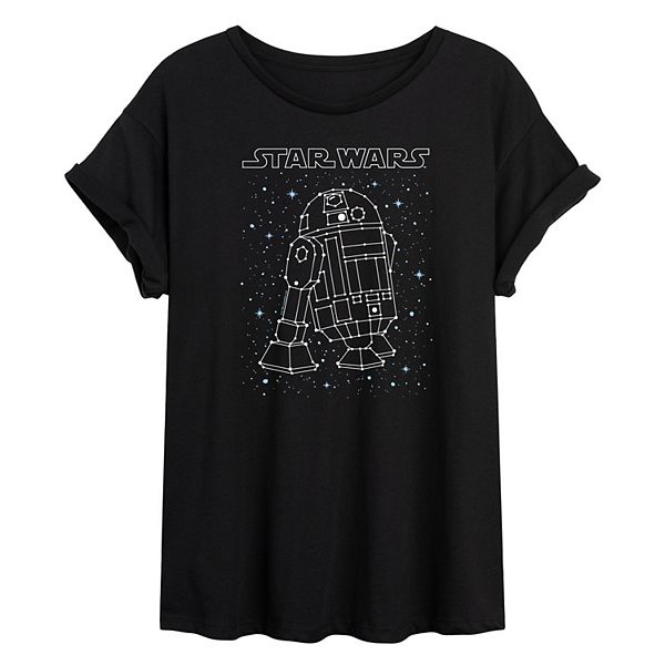 Juniors' Star Wars R2-D2 Constellation Cropped Tee Star Wars