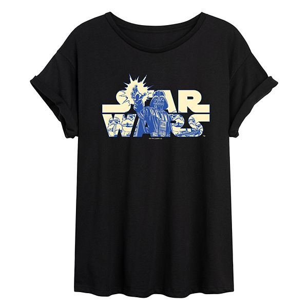 Juniors' Star Wars Logo Empire Oversized Tee Star Wars