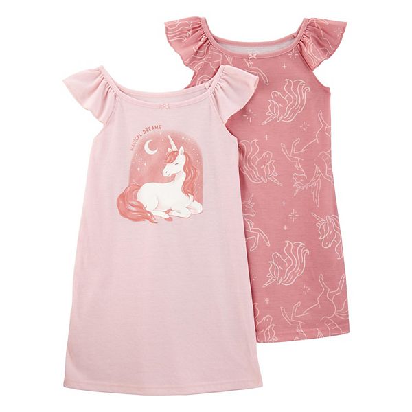 Toddler Girl Carter's 2-Pack Unicorn Nightgowns Carter's