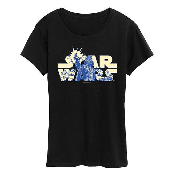 Women's Star Wars Darth Vader & Stormtroopers Logo Graphic Tee Star Wars