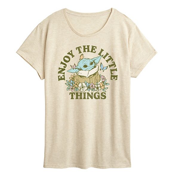 Women's The Mandalorian Grogu Enjoy The Little Things Graphic Tee Star Wars