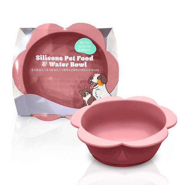 Precious Tails Lilac Small Flower-Shaped Silicone Pet Bowl with Non-Slip Suction Base Precious Tails