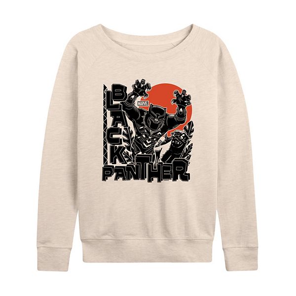 Women's Marvel Black Panther Linocut French Terry Long Sleeve Tee Marvel