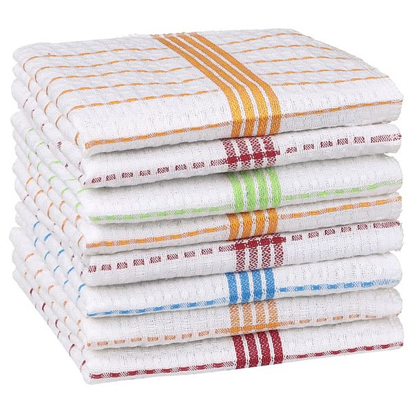 Reusable Super Absorbent Cotton Lint Free Kitchen Towels Multi 12" X 12" Unique Bargains