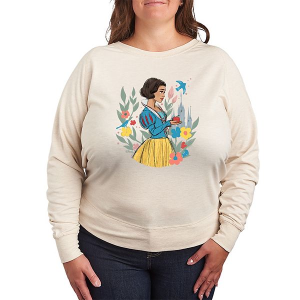 Disney's Snow White Plus Size Floral French Terry Long Sleeve Tee Disney