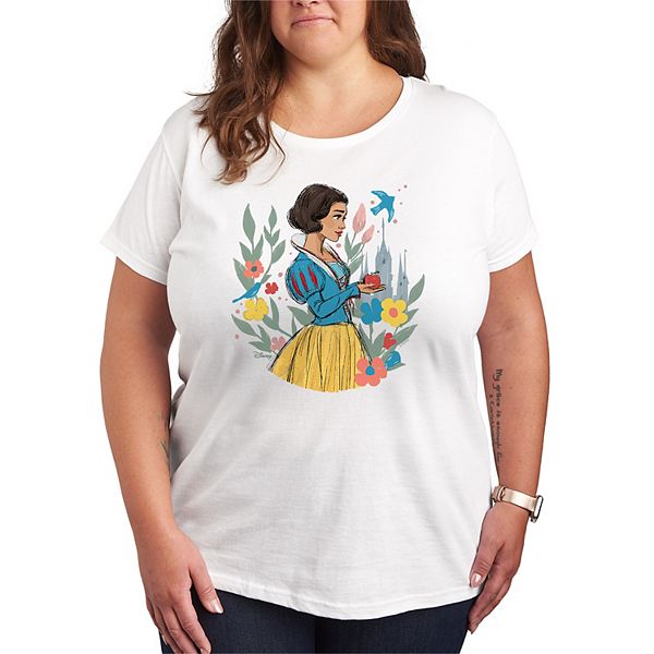 Disney's Snow White Plus Size Floral Graphic Tee Disney