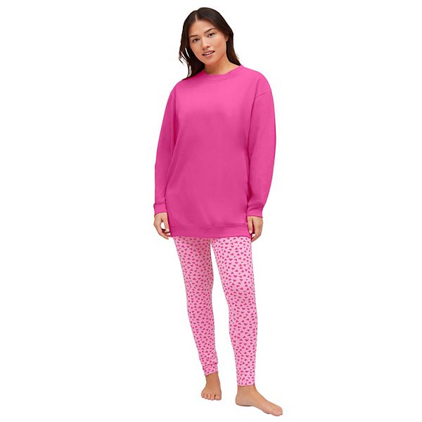 ellos Women's Plus Size 2-Piece Tunic & Legging PJ Set Ellos