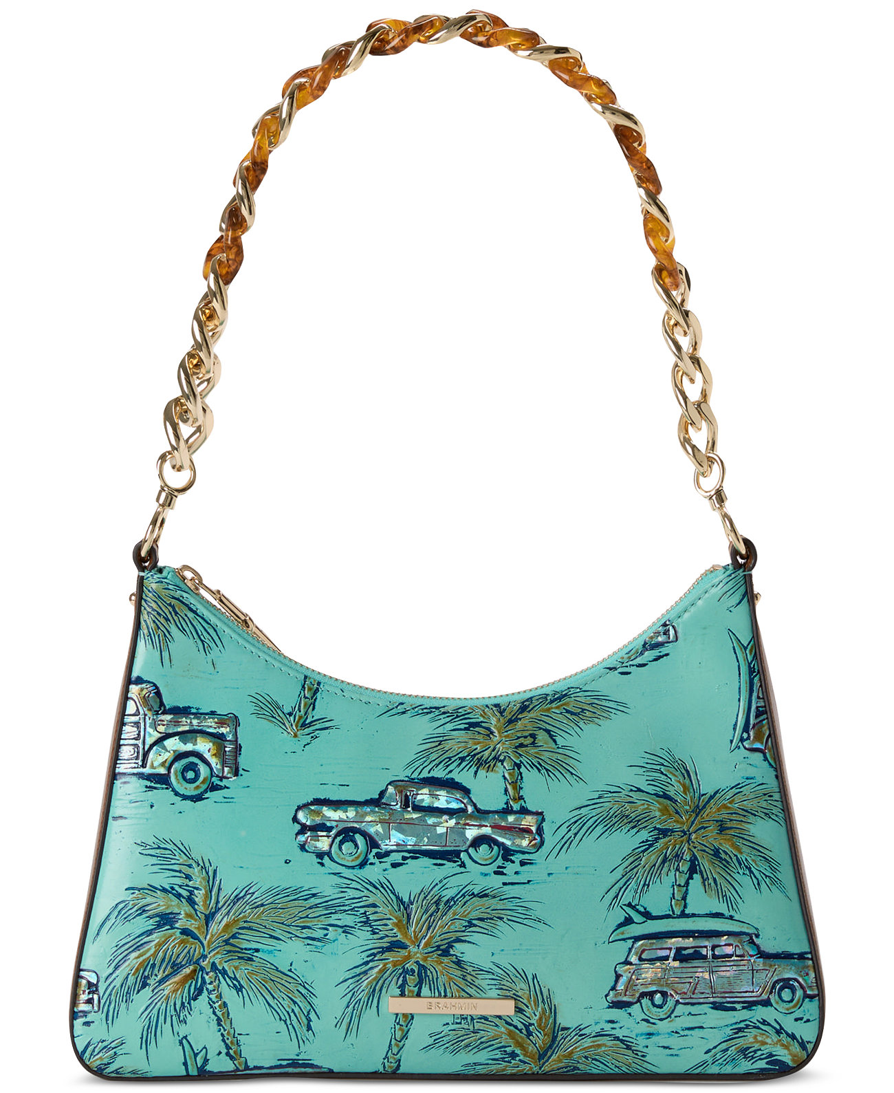 Mod Esme Tropic Blue Copa Cabana Medium Leather Shoulder Brahmin