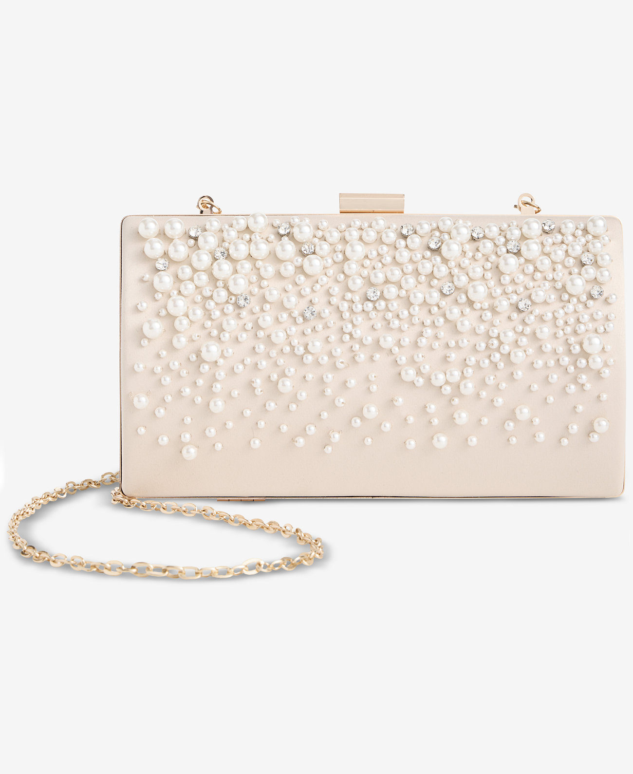 Ranndi Matte Champagne Satin Clutch Crossbody I.N.C. International Concepts