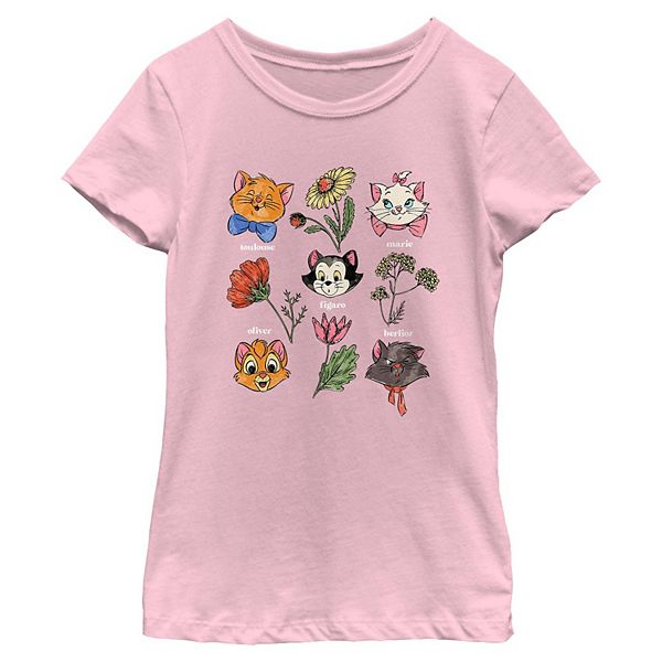 Disney's Botanical Kitten Characters Girls 7-16 Graphic Tee Licensed Character