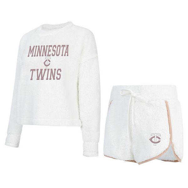 Комплект из лонгслива и шорт Minnesota Twins от Concepts Sport с вышитым логотипом и декором, 100% полиэстер Unbranded