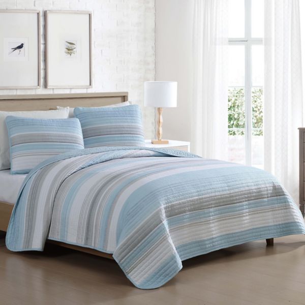 Beatrice Home Fashions Coralinn Stripe Quilt Set Beatrice Home