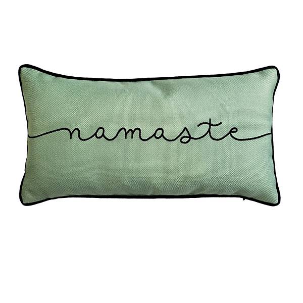 Edie@Home 'Namaste' Embroidered Decorative Pillow Edie at Home